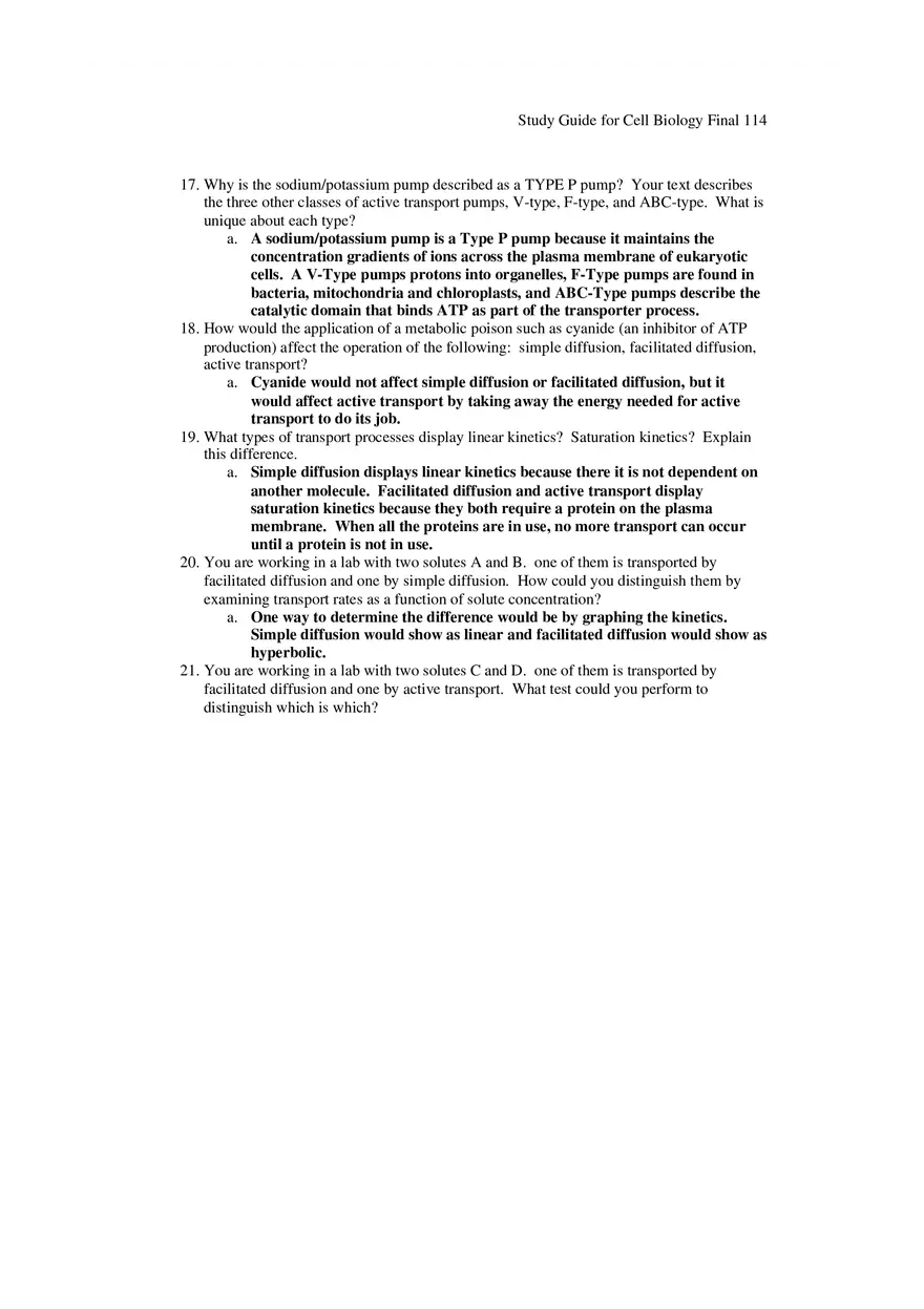Study Guide for Cell Biology Final Part 10 - Page 4