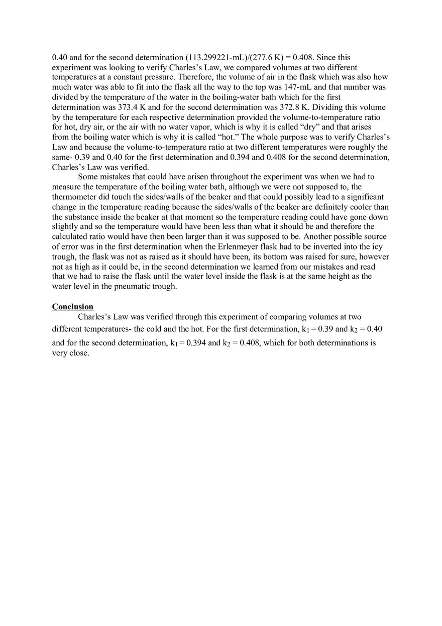 Charles’s Law Lab Report - Page 5
