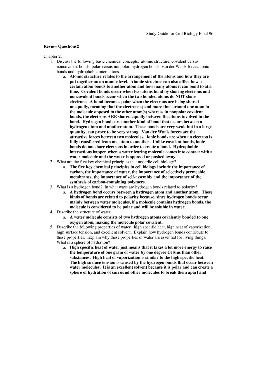 Study Guide for Cell Biology Final Part 8 - Page 10