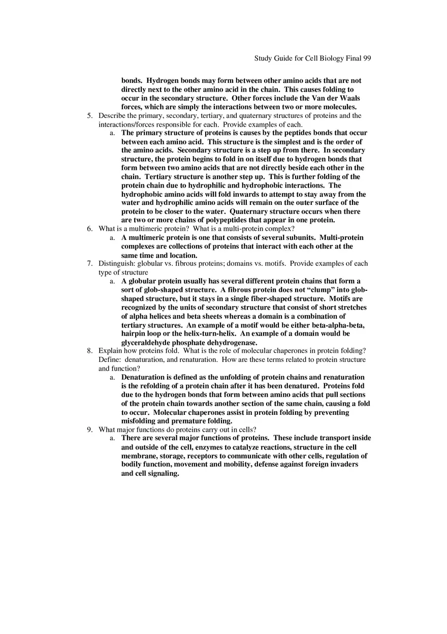 Study Guide for Cell Biology Final Part 8 - Page 13