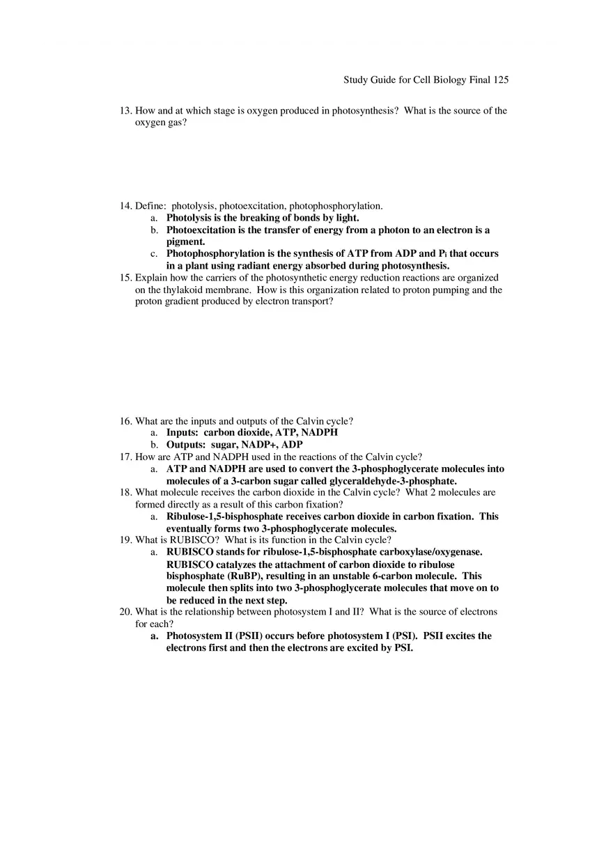 Study Guide for Cell Biology Final Part 11 - Page 4