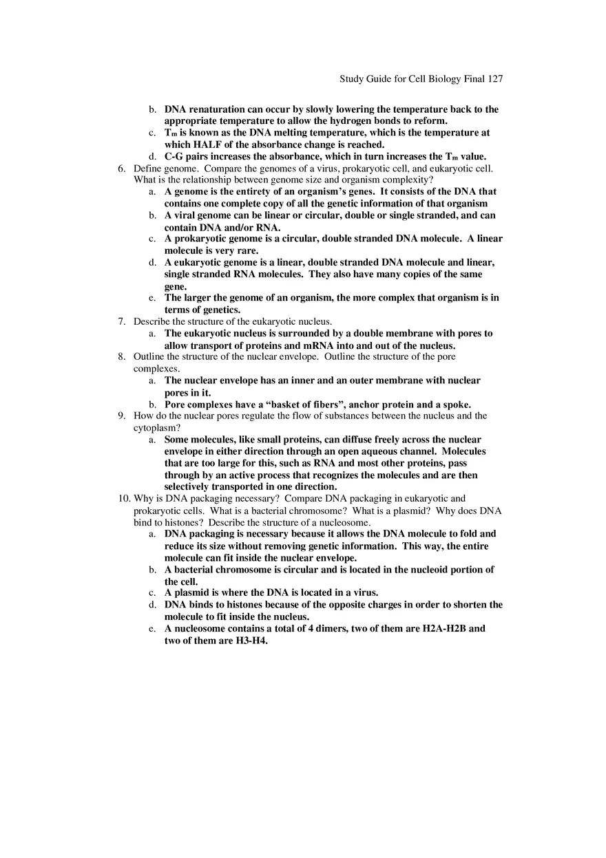 Study Guide for Cell Biology Final Part 11 - Page 6