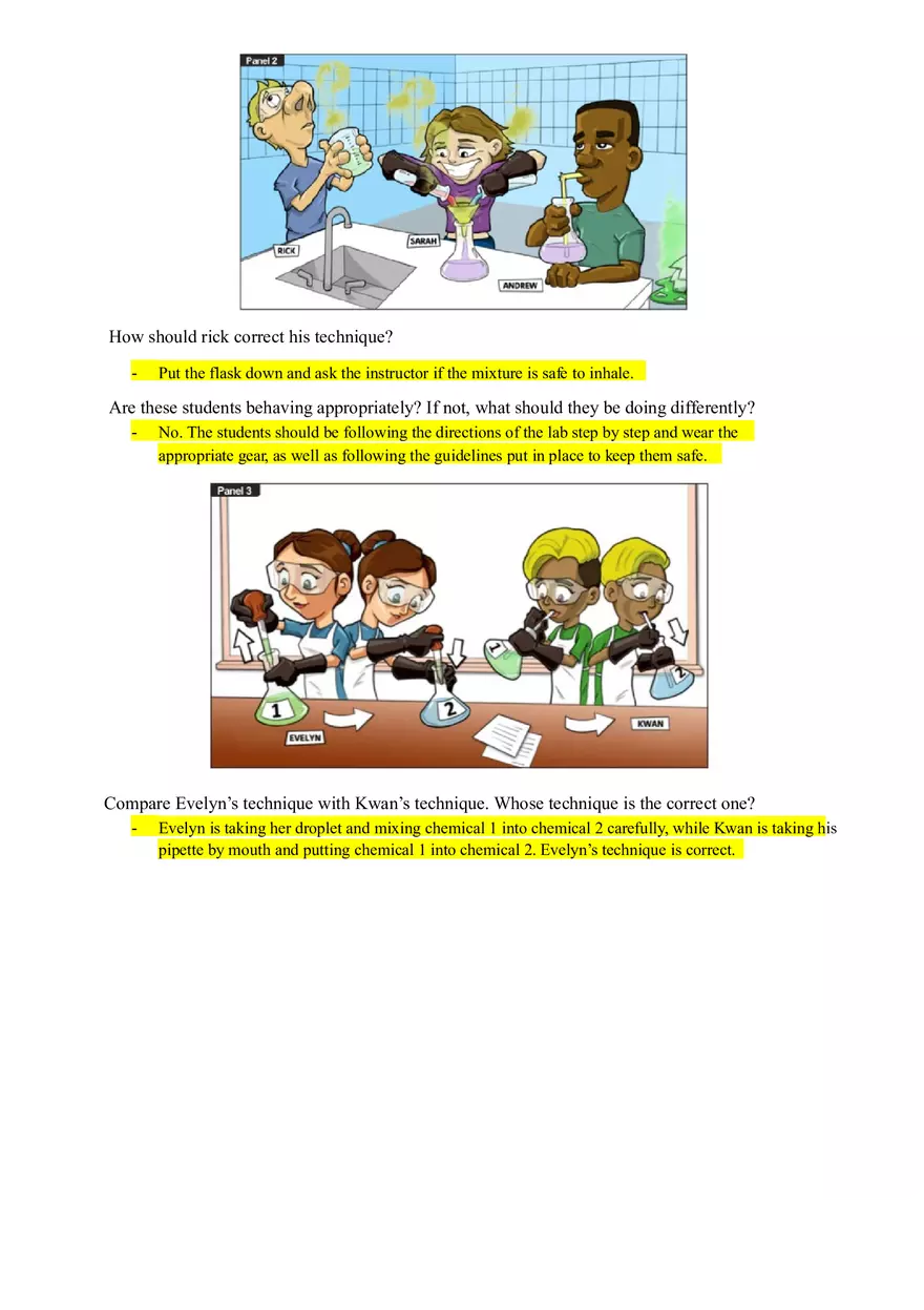 Staying Safe in the Lab Worksheet - Page 3