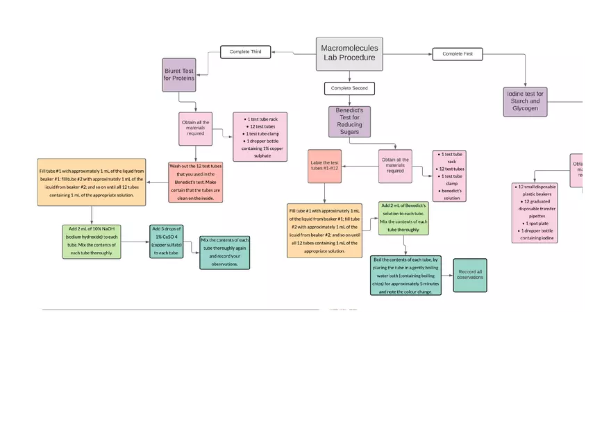 Macromolecules - Flowchart for Experiment - Page 1
