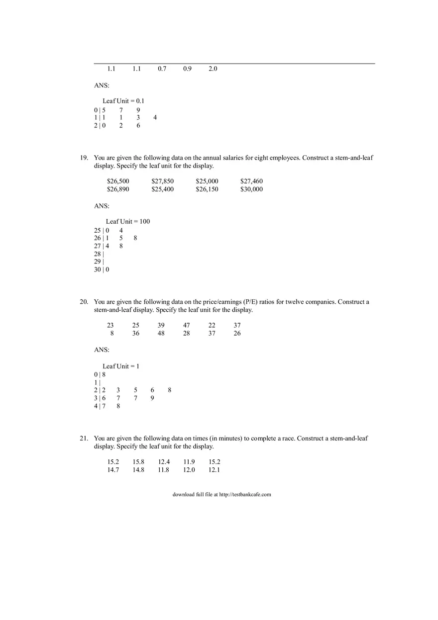 Descriptive Statistics - Tabular and Graphical Displays Chapter 2 Answers 2 - Page 3