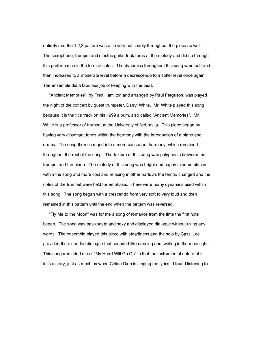Example of Concert Review Essay - Page 2
