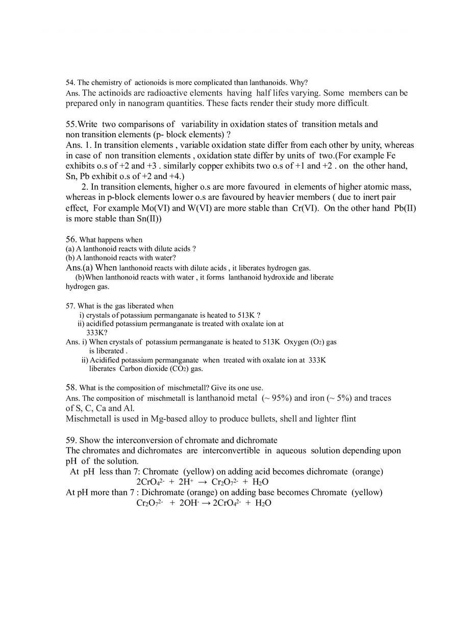 The d- and f- Block Elements Question Bank - Page 7