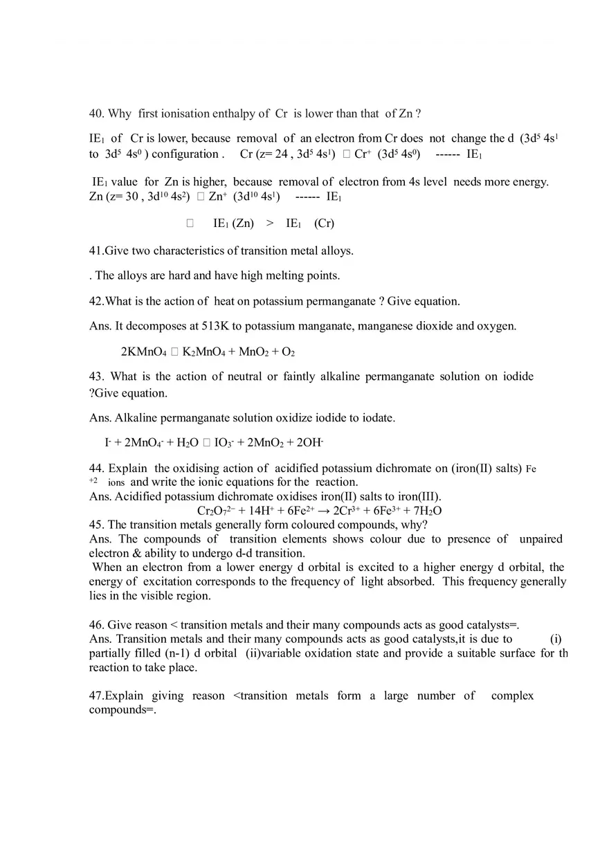 The d- and f- Block Elements Question Bank - Page 5
