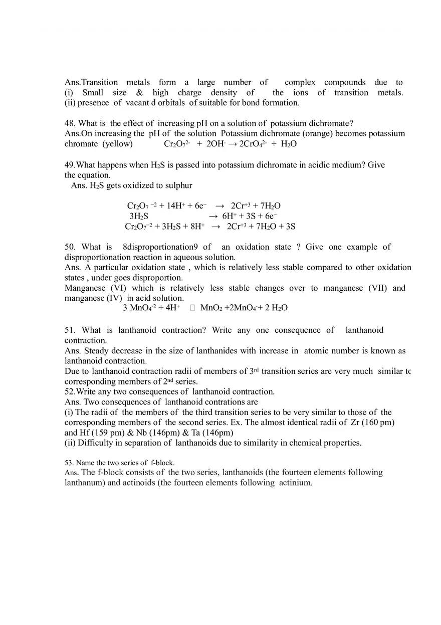 The d- and f- Block Elements Question Bank - Page 6