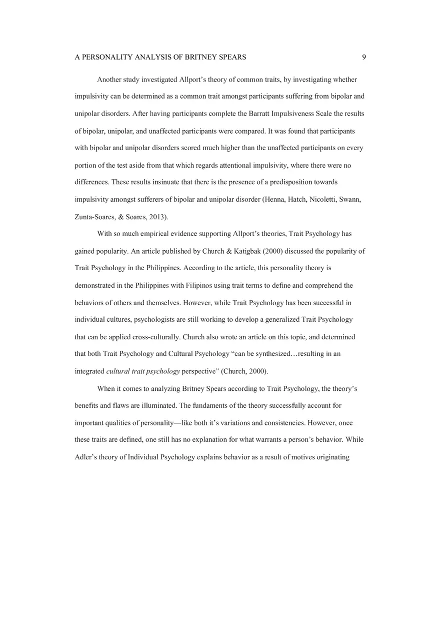 A Personality Analysis of Britney Spears - Page 9