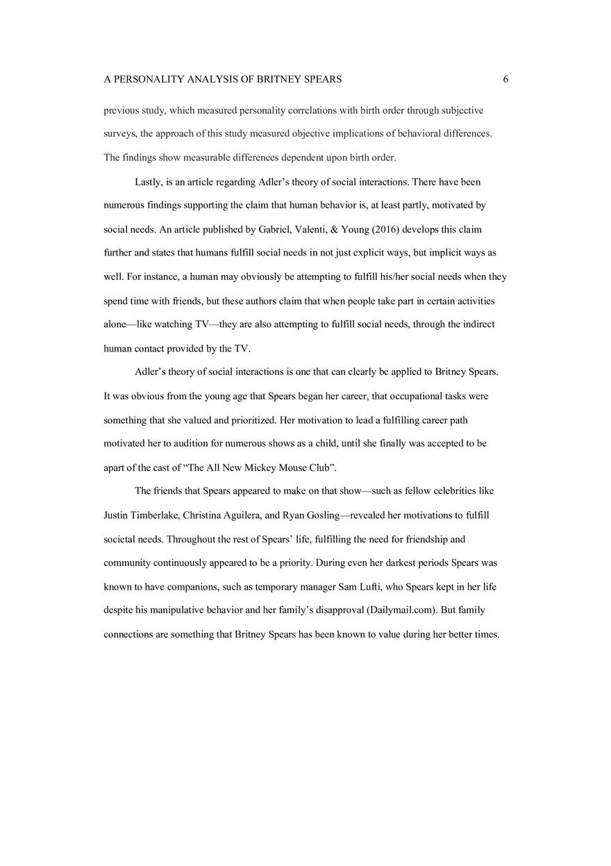 A Personality Analysis of Britney Spears - Page 6