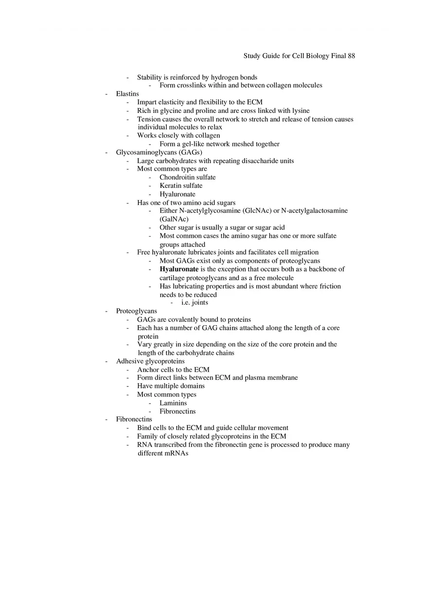 Study Guide for Cell Biology Final Part 7 - Page 5