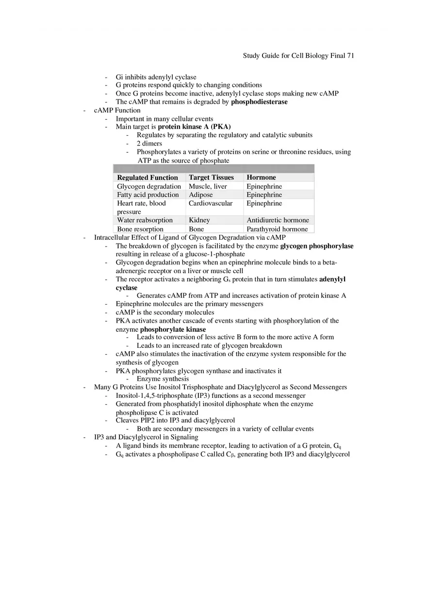 Study Guide for Cell Biology Final Part 6 - Page 8