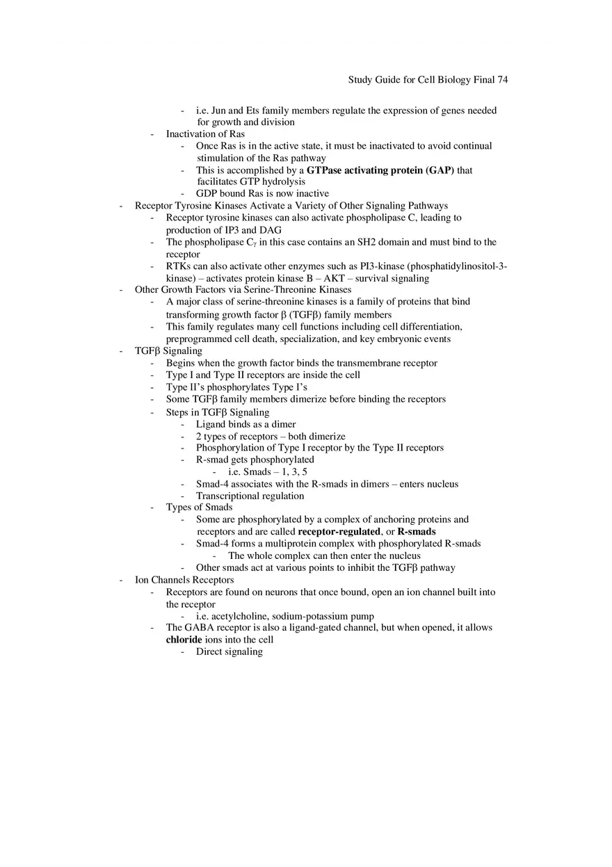 Study Guide for Cell Biology Final Part 6 - Page 11