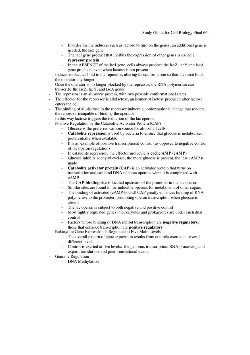 Study Guide for Cell Biology Final Part 6 - Page 2