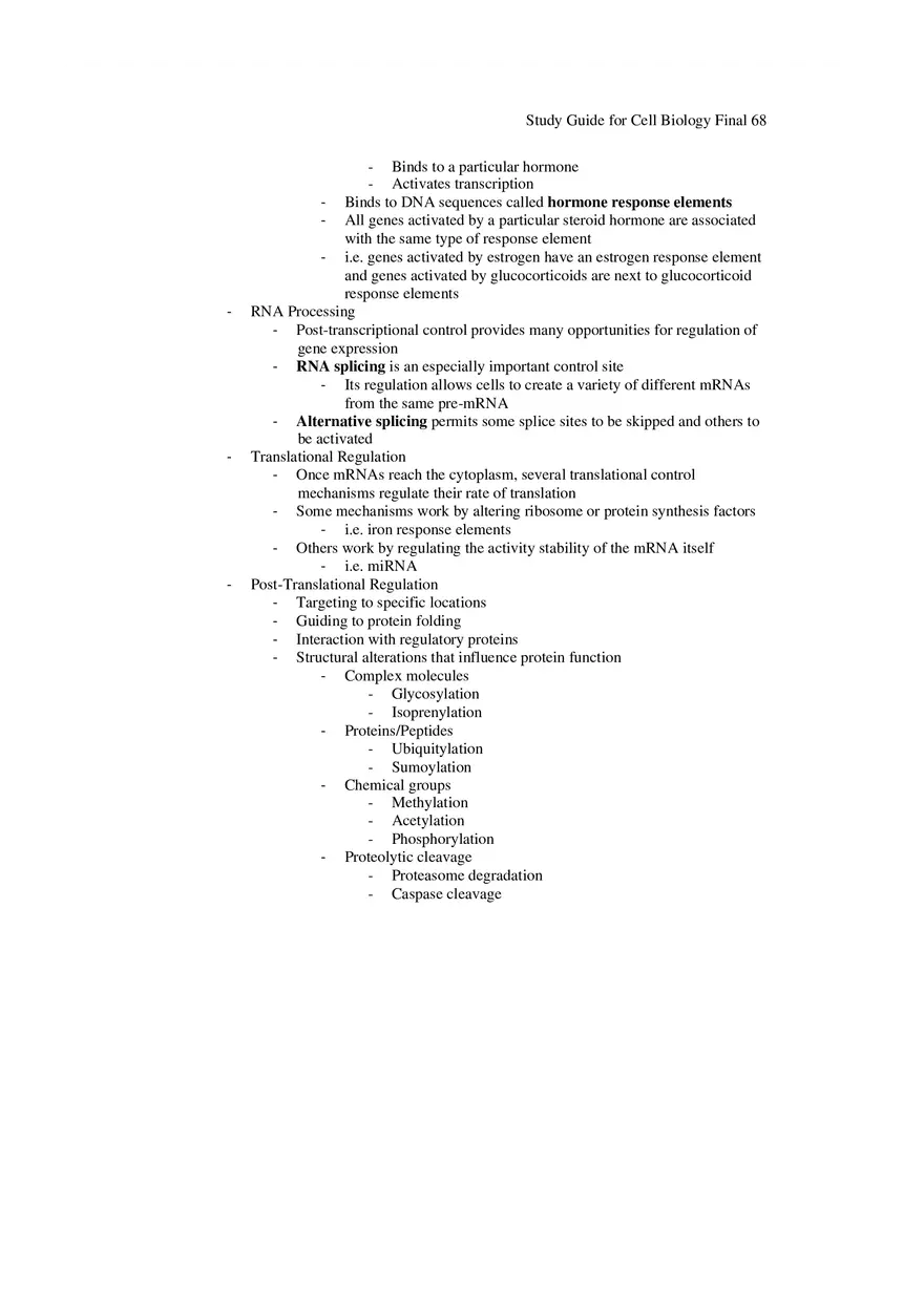 Study Guide for Cell Biology Final Part 6 - Page 5