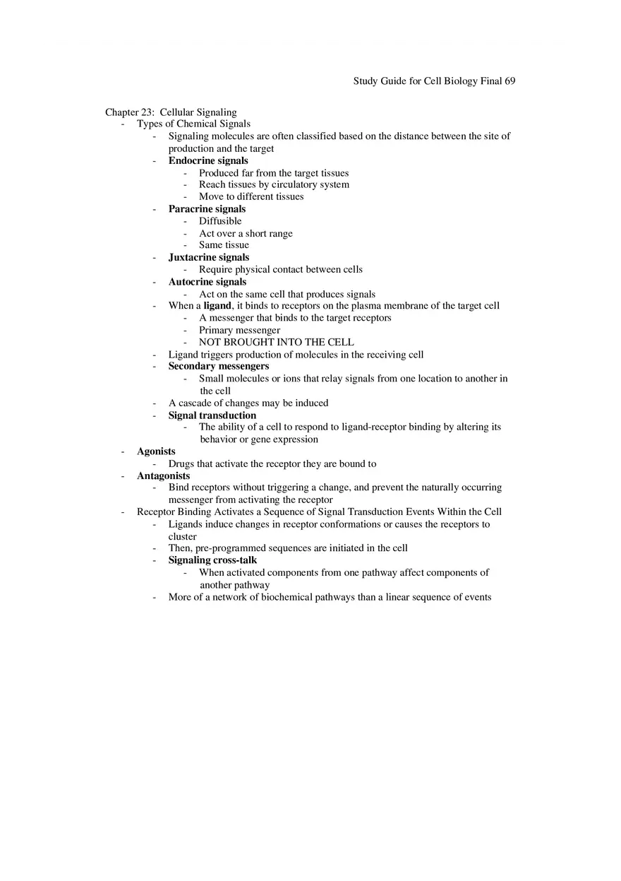 Study Guide for Cell Biology Final Part 6 - Page 6