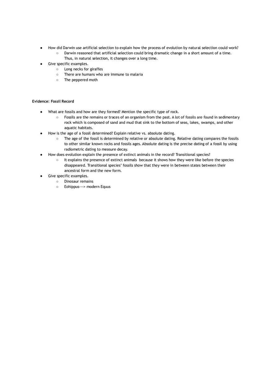 Evidence for Evolution Graphic Organizer - Page 4