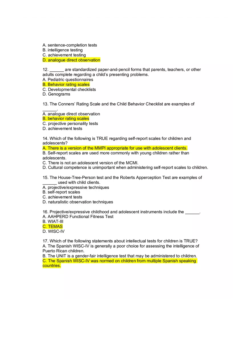 Review Questions Clinical Child and Adolescent Psychology - Page 3