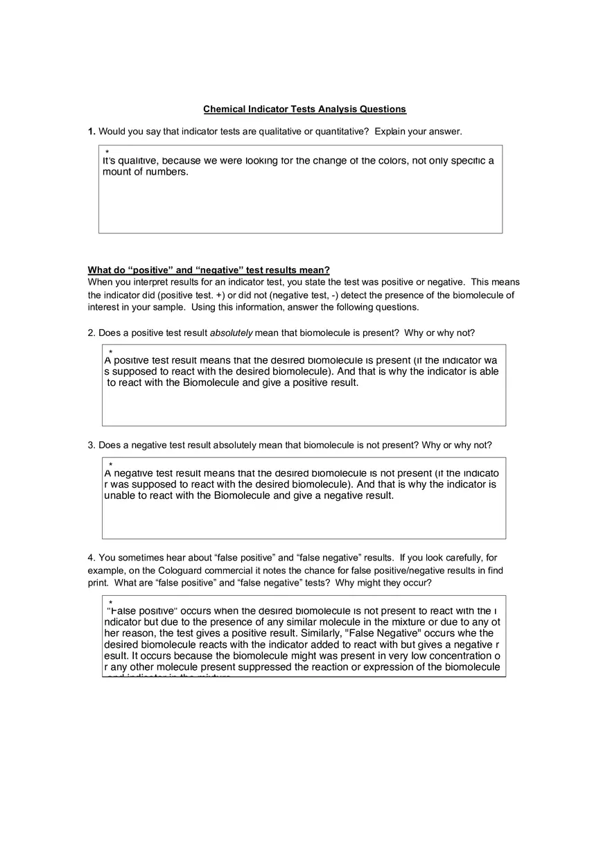 Lab 3 Testing for Biomolecules - Page 8