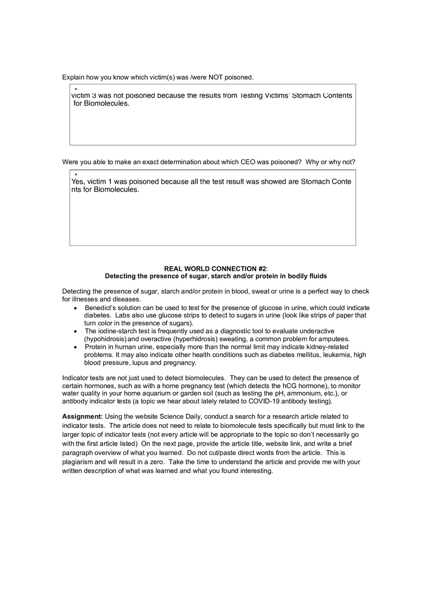 Lab 3 Testing for Biomolecules - Page 11