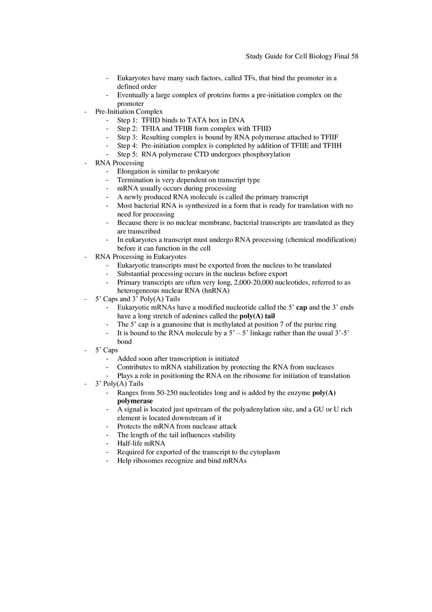 Study Guide for Cell Biology Final Part 5 - Page 12