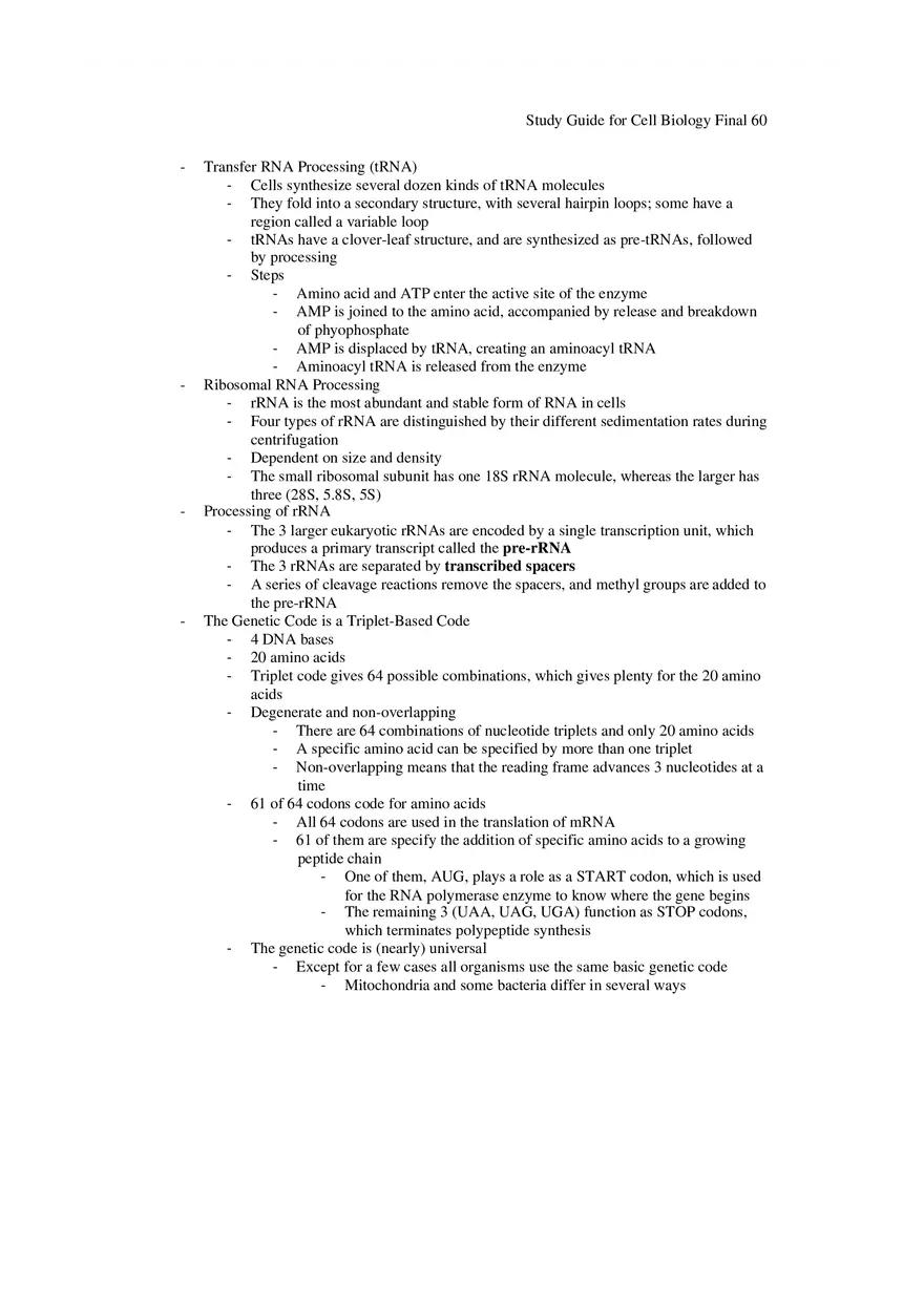 Study Guide for Cell Biology Final Part 5 - Page 14