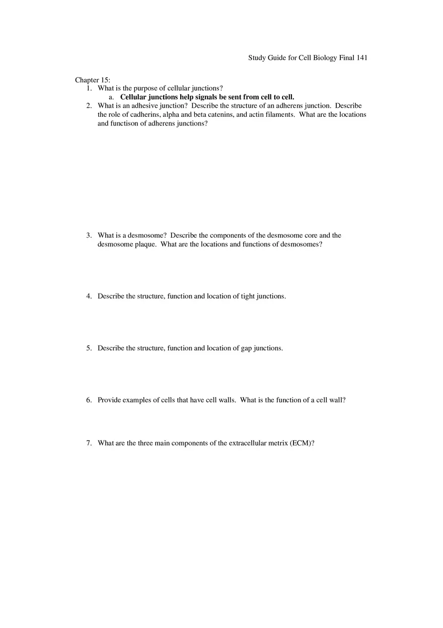 Study Guide for Cell Biology Final Part 12 - Page 8