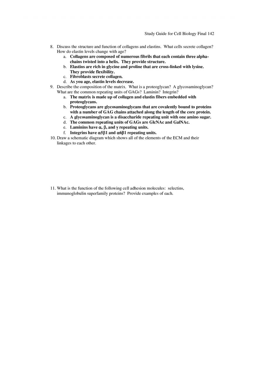 Study Guide for Cell Biology Final Part 12 - Page 9