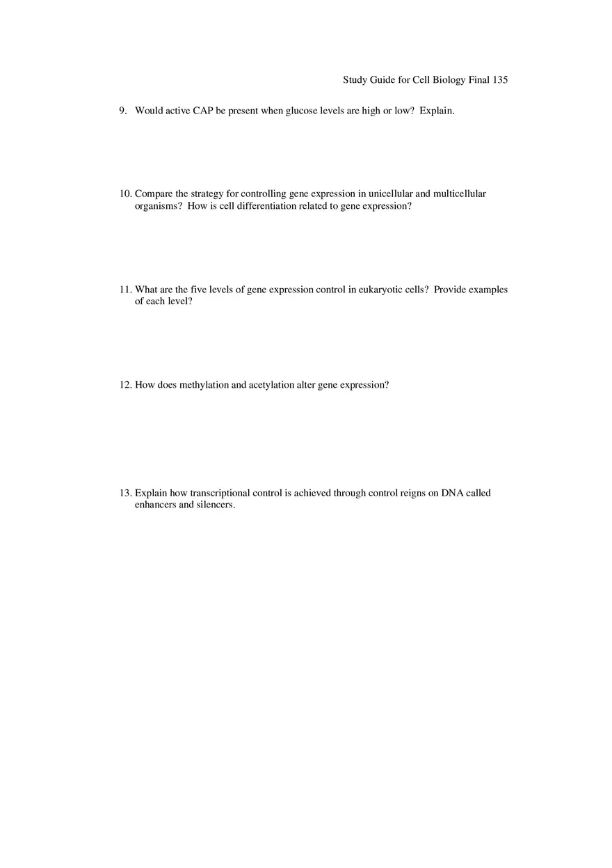Study Guide for Cell Biology Final Part 12 - Page 2