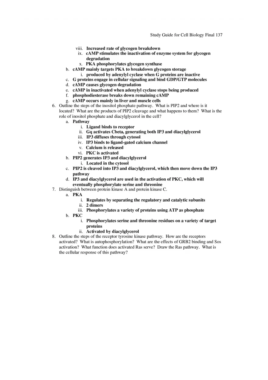 Study Guide for Cell Biology Final Part 12 - Page 4