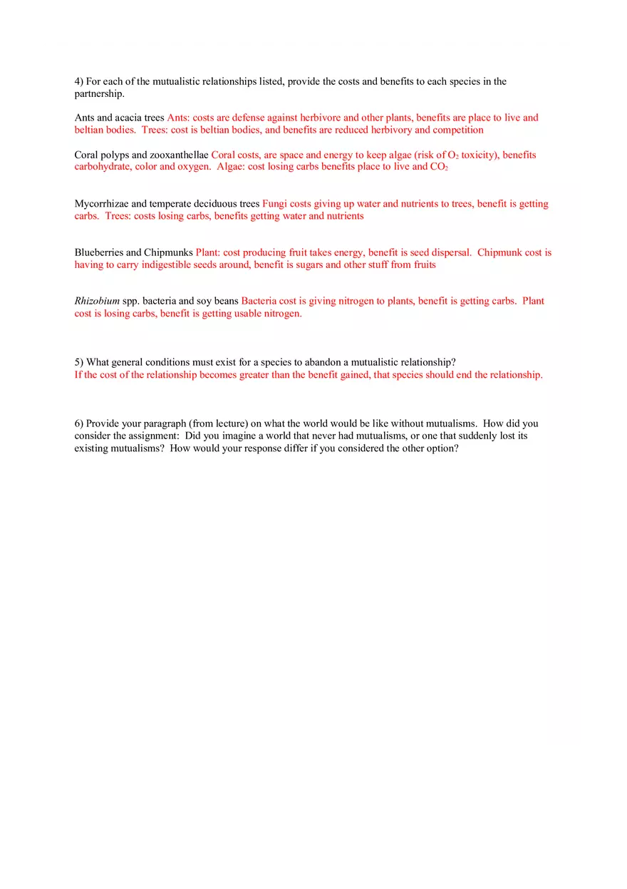 Worksheet - Species Interactions - Page 2