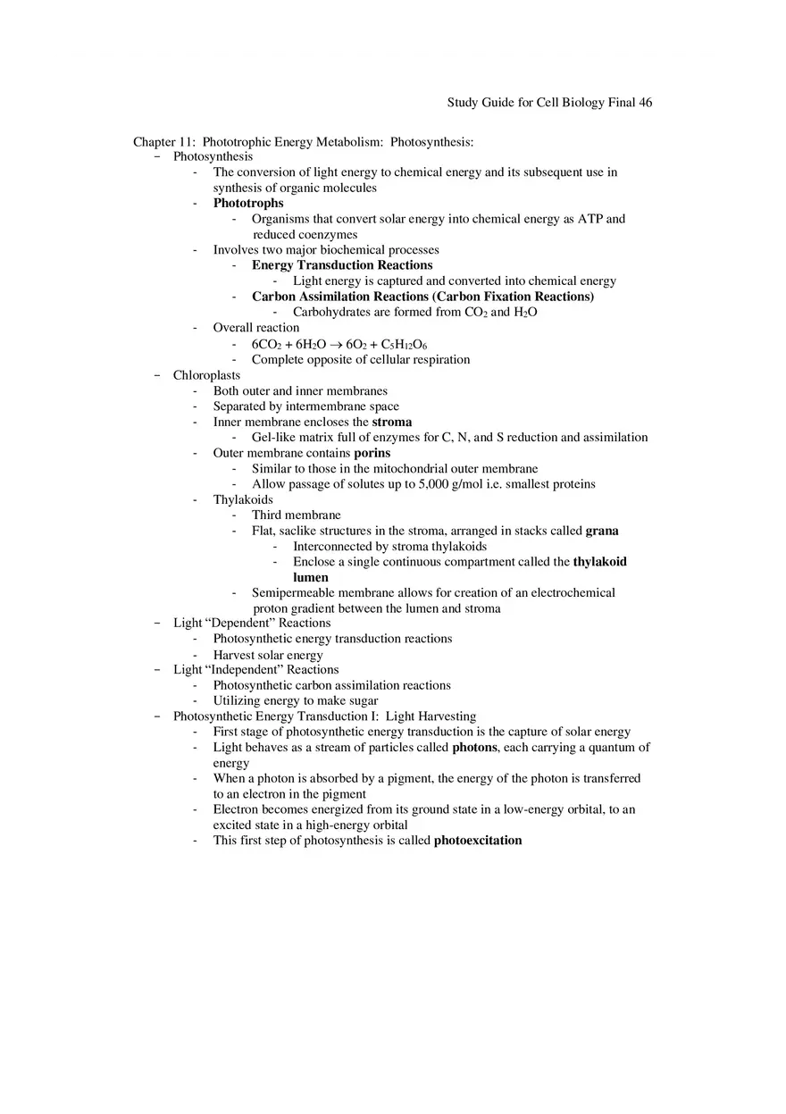 Study Guide for Cell Biology Final Part 4 - Page 8