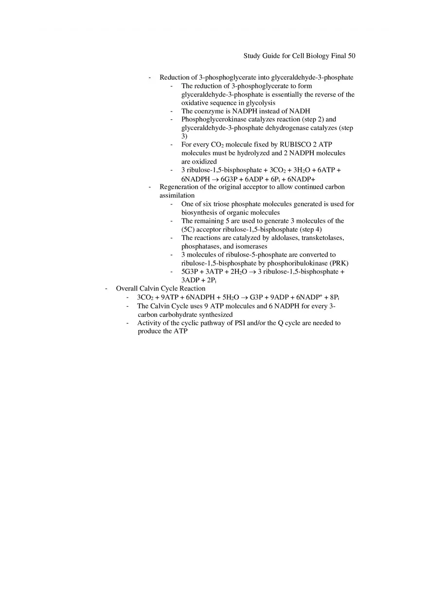 Study Guide for Cell Biology Final Part 4 - Page 3