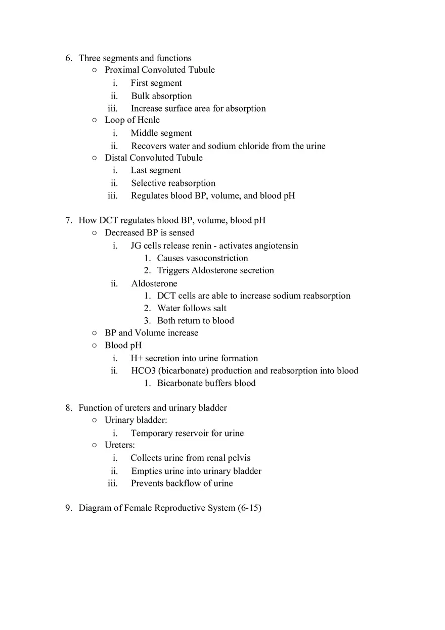 Urinary System Review Packet - Page 2