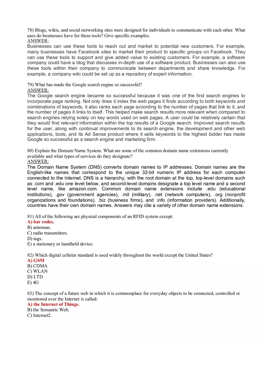 Telecommunications, the Internet, and Wireless Technology Questions and Answers - Page 13