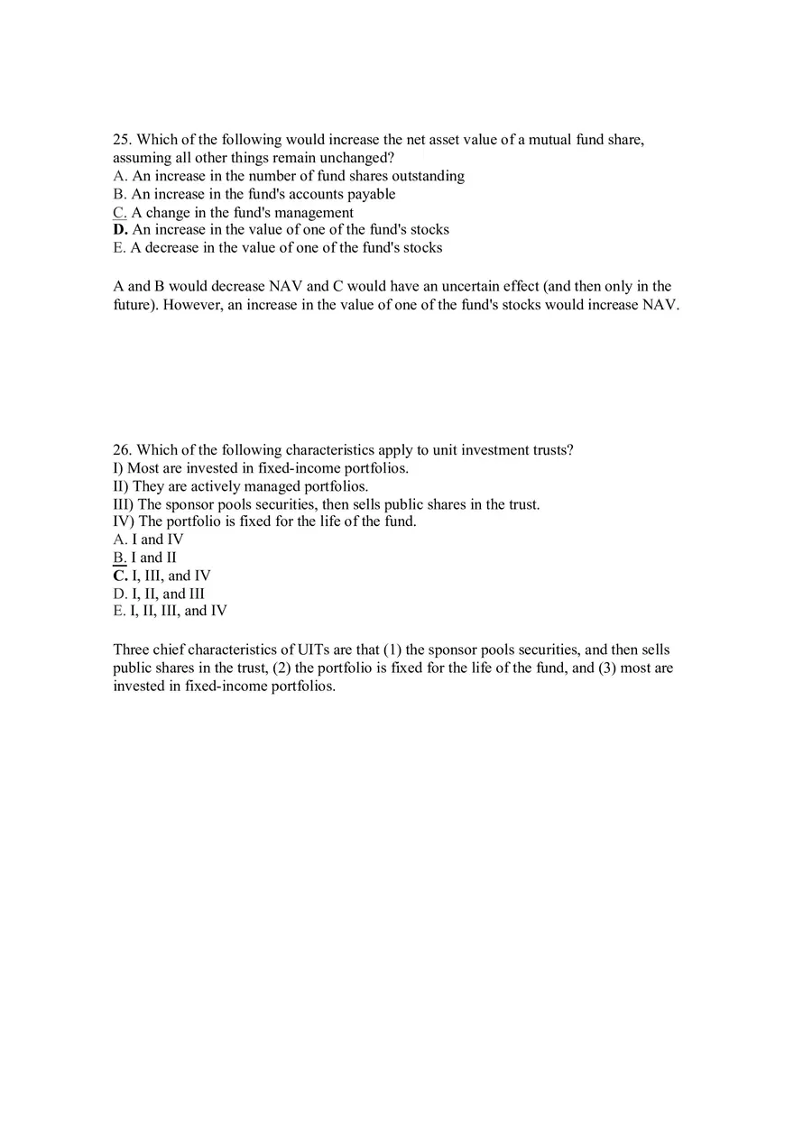 Mutual Funds and Other Investment Companies Answer Key Part 2 - Page 3