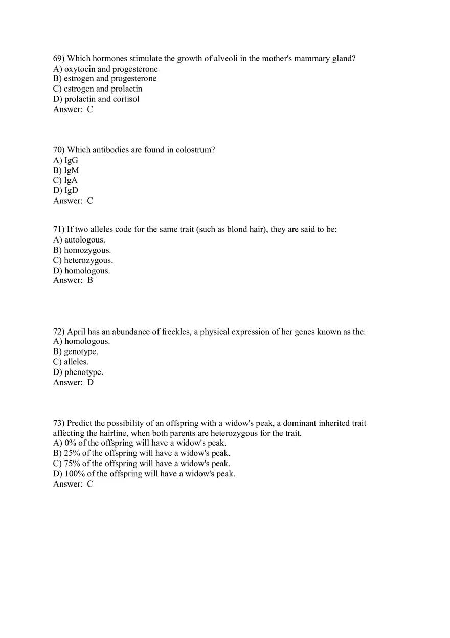 Answers Development and Heredity Part 2 - Page 6