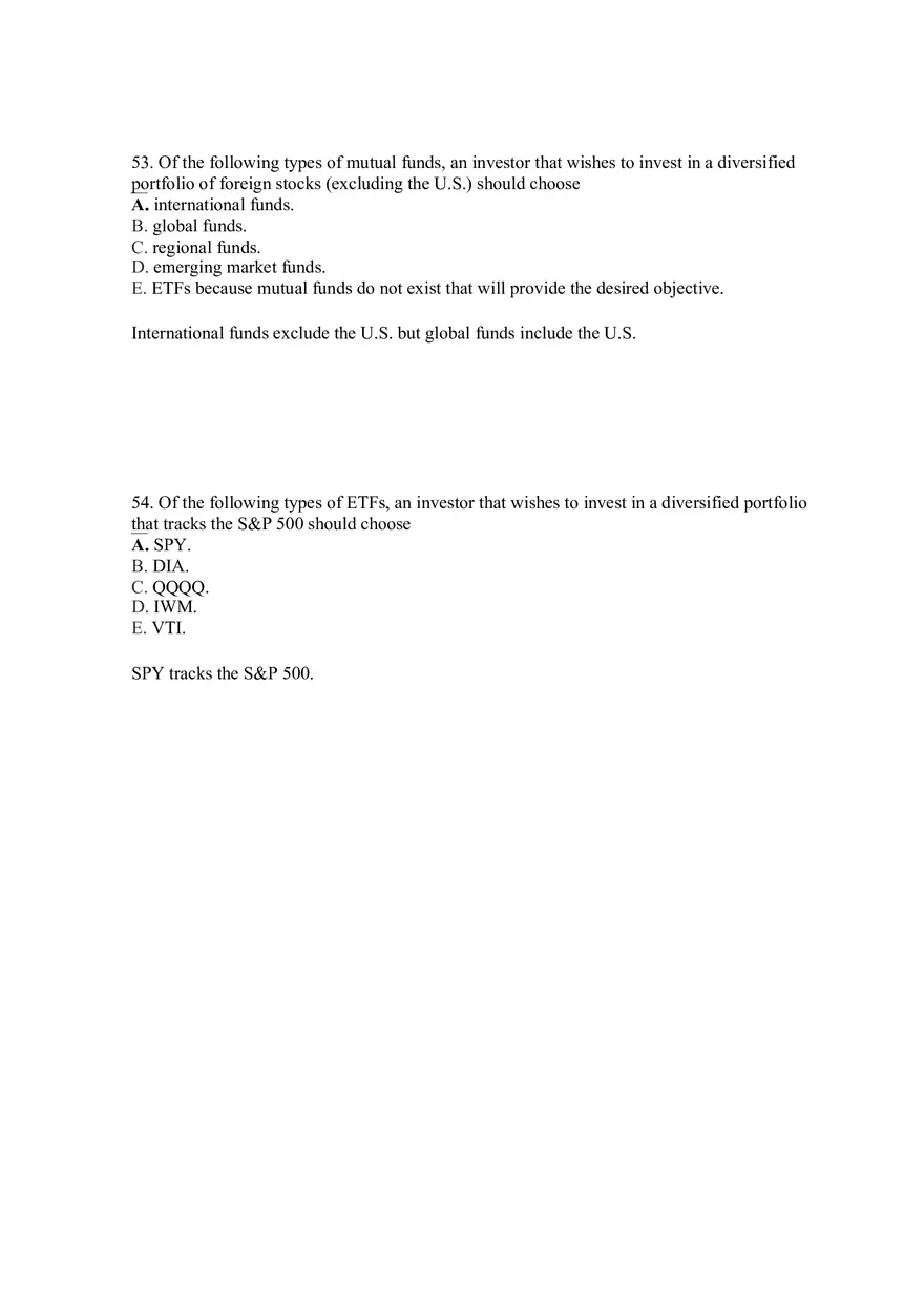 Mutual Funds and Other Investment Companies Answer Key Part 3 - Page 7
