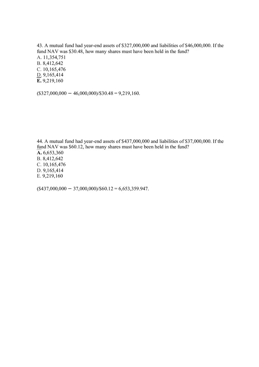 Mutual Funds and Other Investment Companies Answer Key Part 3 - Page 2