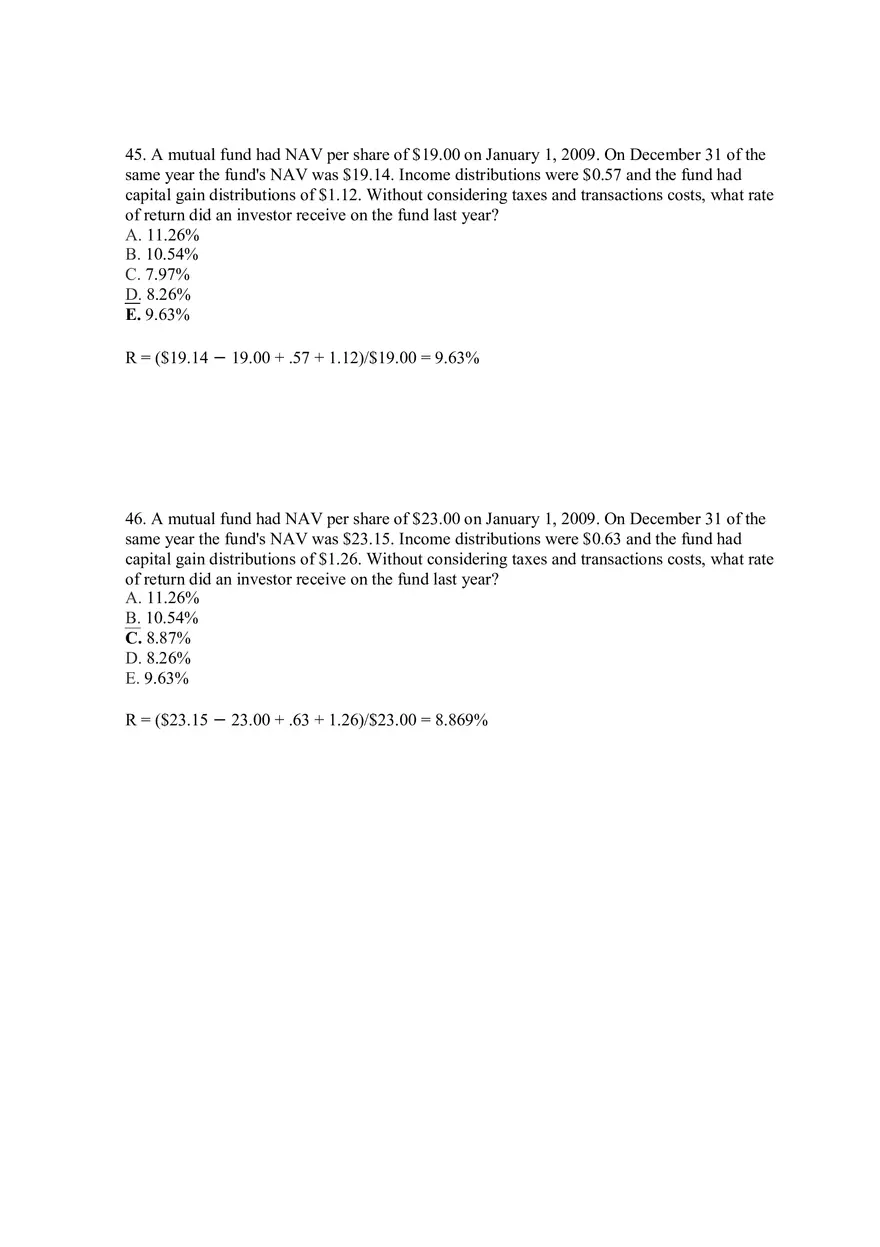 Mutual Funds and Other Investment Companies Answer Key Part 3 - Page 3