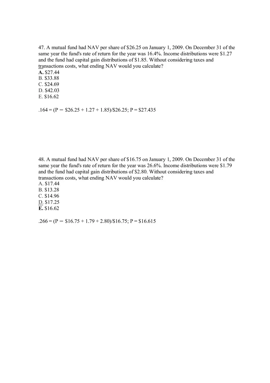 Mutual Funds and Other Investment Companies Answer Key Part 3 - Page 4