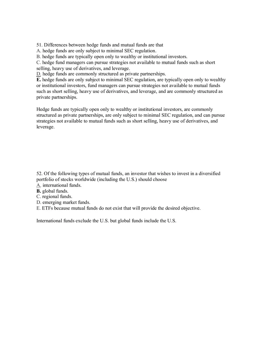 Mutual Funds and Other Investment Companies Answer Key Part 3 - Page 6