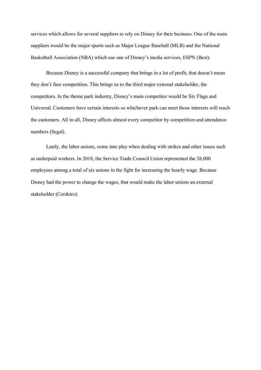 Walt Disney Company Stakeholders - Page 3