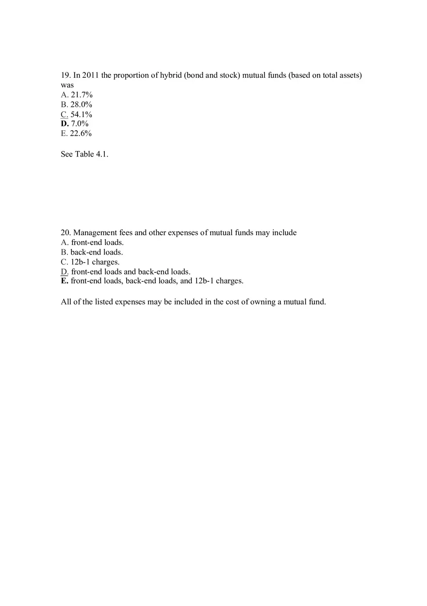 Mutual Funds and Other Investment Companies Answer Key Part 1 - Page 10