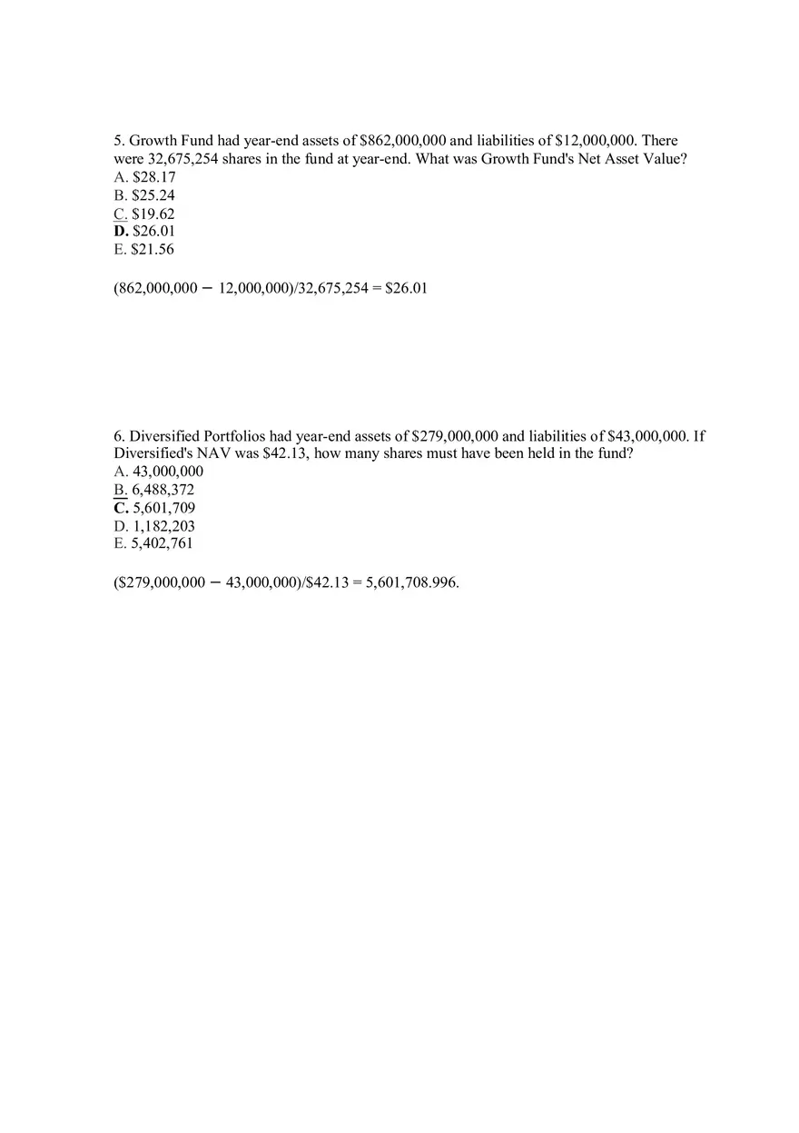 Mutual Funds and Other Investment Companies Answer Key Part 1 - Page 3