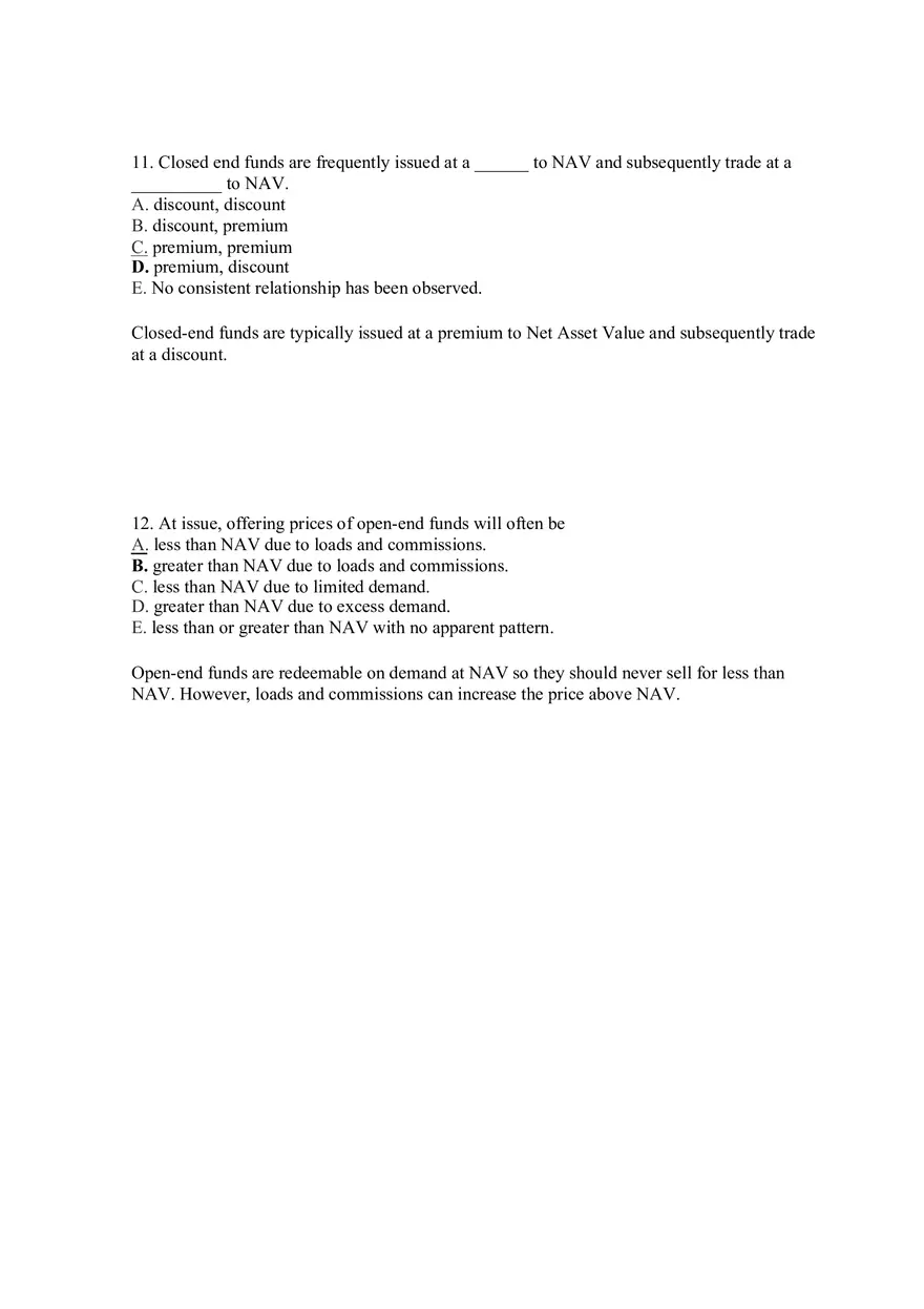 Mutual Funds and Other Investment Companies Answer Key Part 1 - Page 6