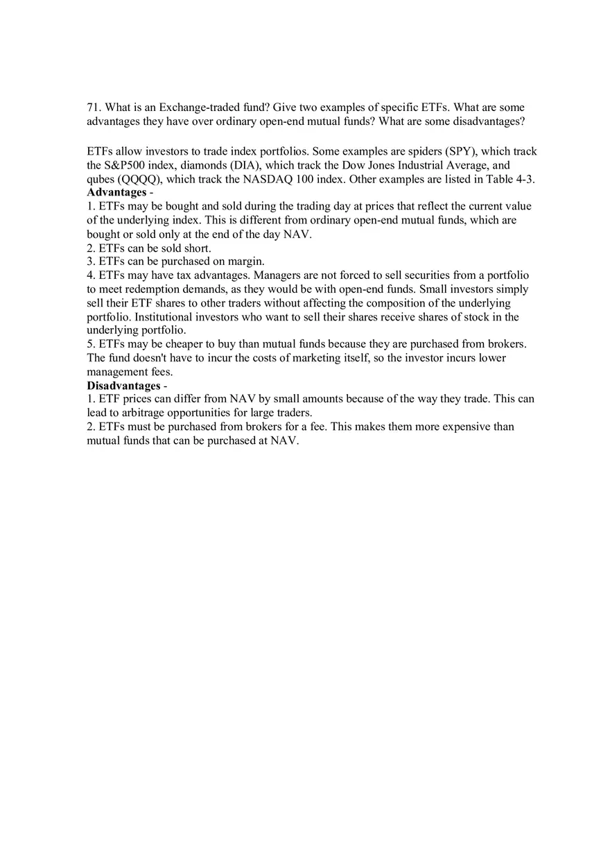Mutual Funds and Other Investment Companies Answer Key Part 4 - Page 7