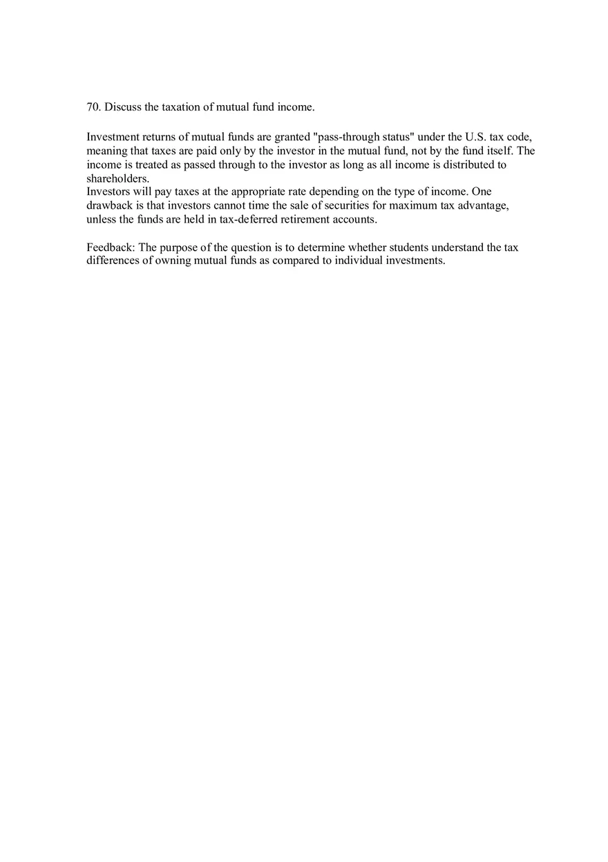 Mutual Funds and Other Investment Companies Answer Key Part 4 - Page 6