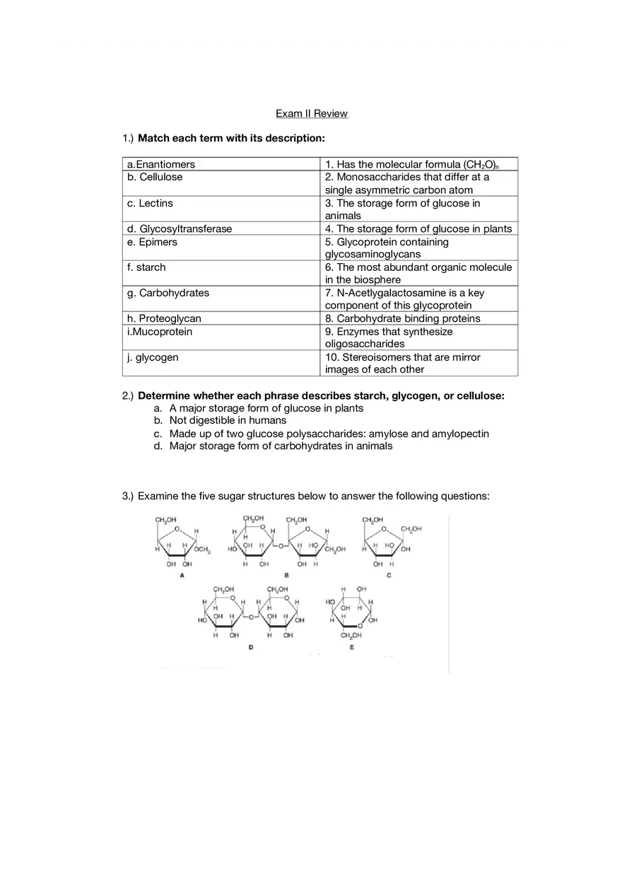 Test 2 Review - Biochemistry Enantiomers - Page 1